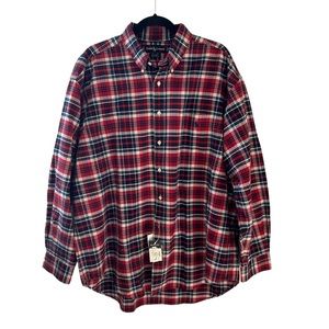 Ralph Lauren Big Shirt Plaid Long Sleeve 100% Cotton Button Down  Size XL NWT